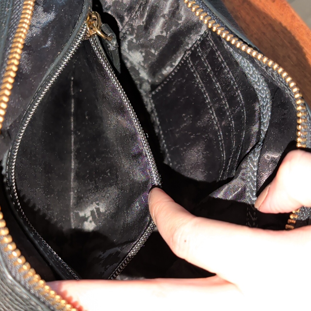 Karl Lagerfeld Black Satchel with Gold Accents - Picture 15 of 16